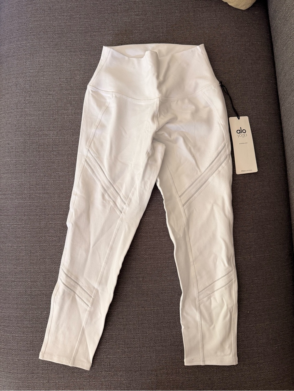 ALO Yoga White High Waist Cosmic Capri Leggings